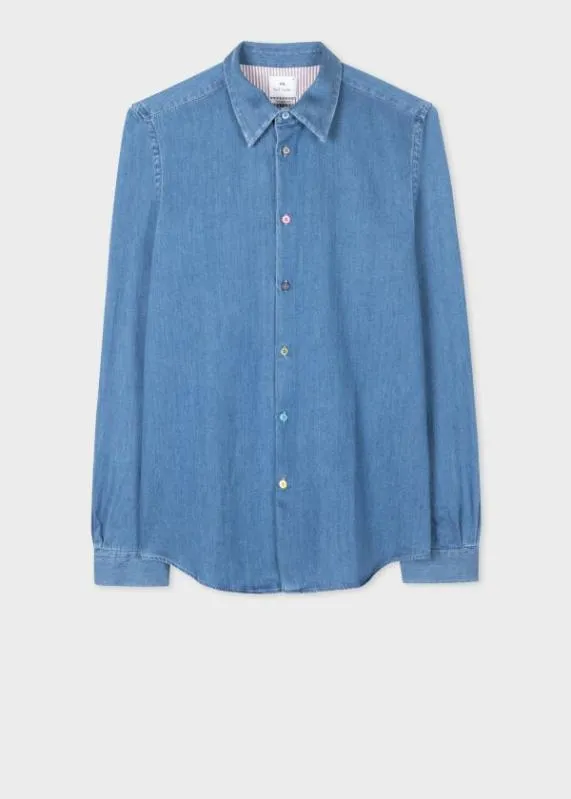 Mens TailoredFit MidWash Denim Shirt Paul Smith Shirts
