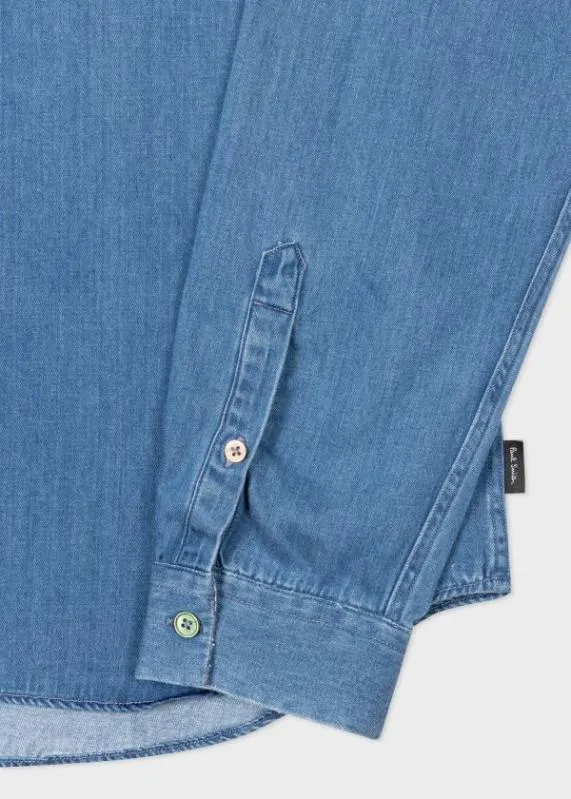 Mens TailoredFit MidWash Denim Shirt Paul Smith Shirts Mens TailoredFit MidWash Denim Shirt Paul Smith Shirts