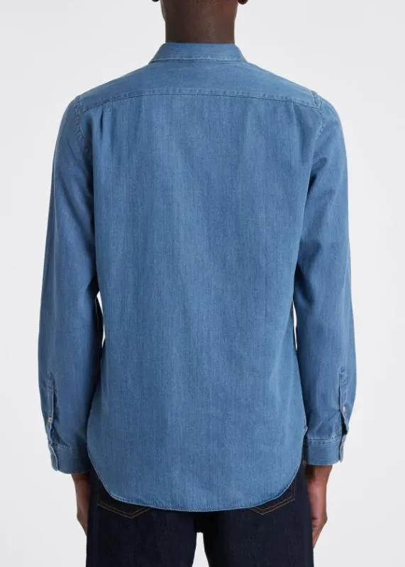 Mens TailoredFit MidWash Denim Shirt Paul Smith Shirts Mens TailoredFit MidWash Denim Shirt Paul Smith Shirts