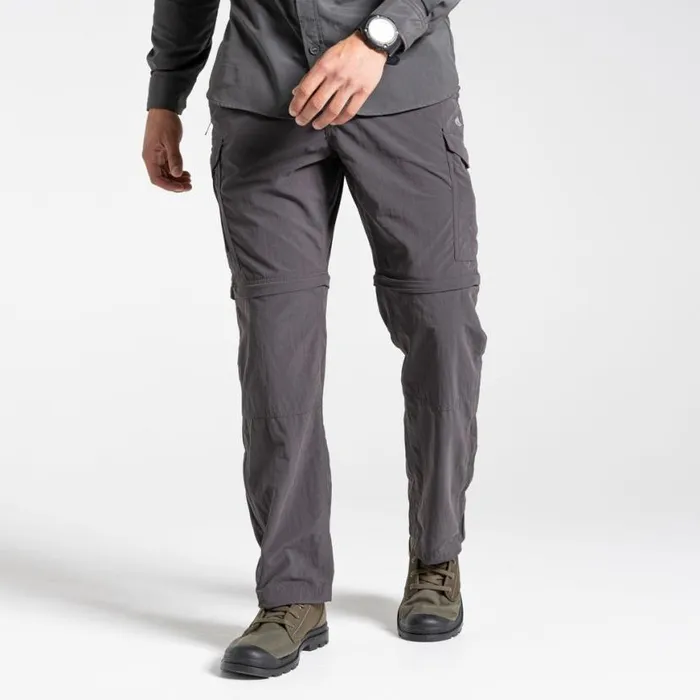 Mens Walking Trousers Craghoppers NosiLife Convertible II Trousers Black Pepper
