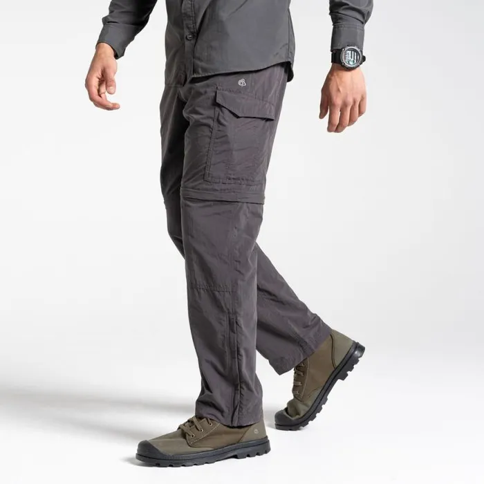 Mens Walking Trousers Craghoppers NosiLife Convertible II Trousers Black Pepper Mens Walking Trousers Craghoppers NosiLife Convertible II Trousers Black Pepper