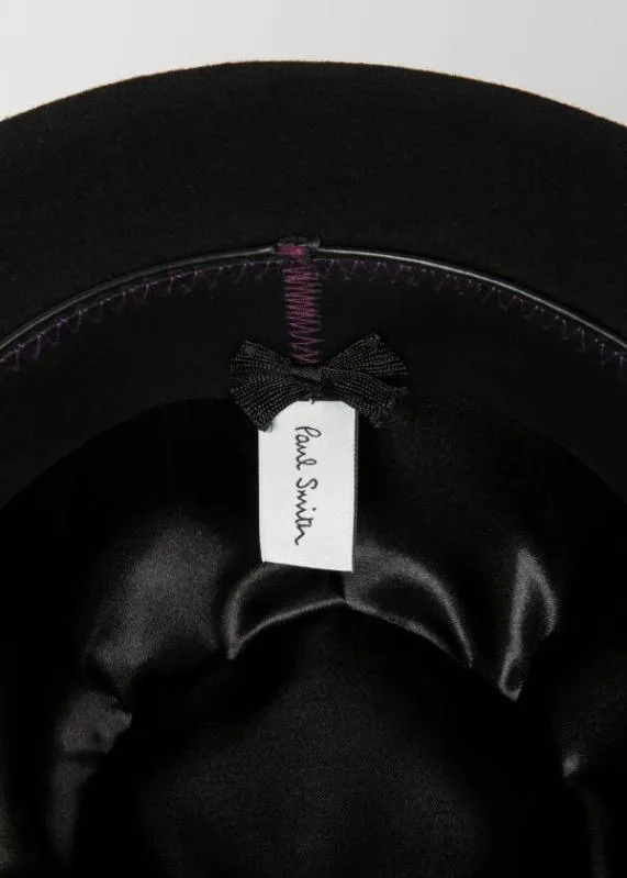 Mens Wool Felt Fedora Hat With 039Signature Stripe039 Trim Paul Smith Hats and Gloves Mens Wool Felt Fedora Hat With 039Signature Stripe039 Trim Paul Smith Hats and Gloves