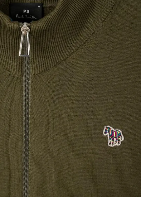 Mens Zebra Logo Zip Cardigan Paul Smith Sweaters Mens Zebra Logo Zip Cardigan Paul Smith Sweaters