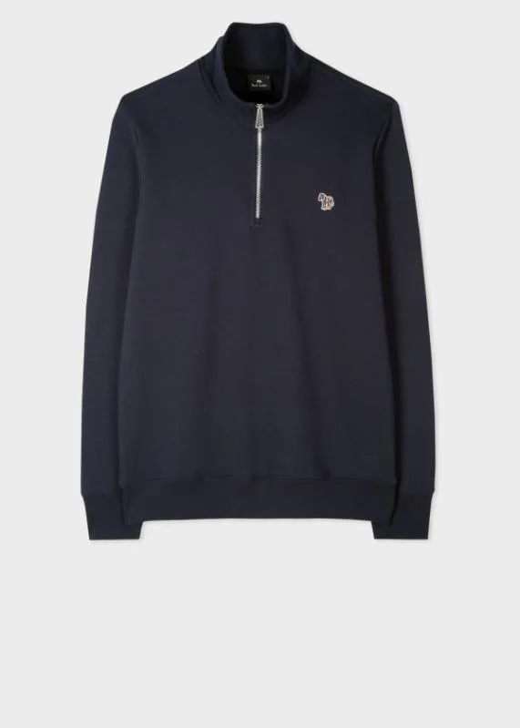 Mens Zebra Logo ZipNeck Sweatshirt Paul Smith Sweatshirts and Hoodies