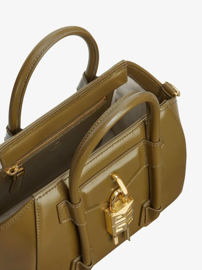 Mini Antigona Lock Bag In Box Leather Dark Khaki Women Givenchy Crossbody Bags