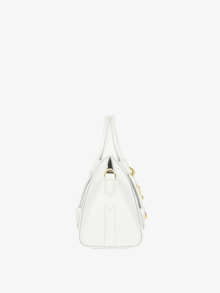 Mini Antigona Lock Bag In Box Leather Ivory Women Givenchy Antigona
