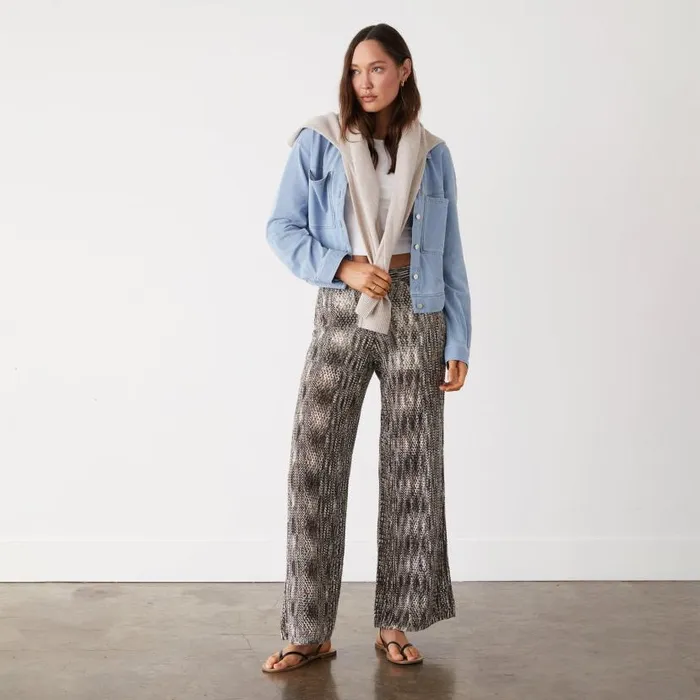 MONROW Pants Spacedye Crochet Wide Leg Pant 8211 Women MONROW Pants Spacedye Crochet Wide Leg Pant 8211 Women
