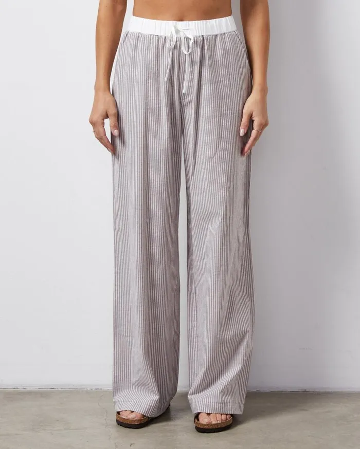 MONROW Pants Stripe Poplin Pant 8211 Women