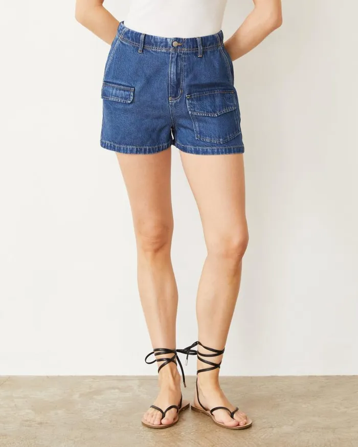 MONROW Shorts Soft Denim Cargo Short 8211 Women