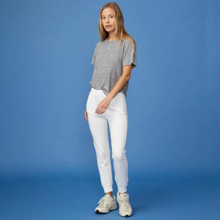 MONROW Sweats Supersoft Fleece White Jogger 8211 Women