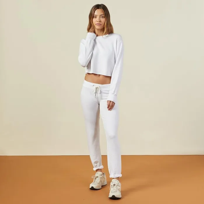 MONROW Sweats Supersoft Vintage Sweats 8211 White 8211 Women MONROW Sweats Supersoft Vintage Sweats 8211 White 8211 Women