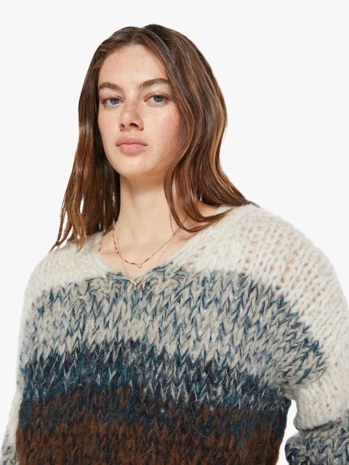 Mother Denim Alpaca Ombre VNeck Pullover Brown Ombre 8211 Women Mother Denim Alpaca Ombre VNeck Pullover Brown Ombre 8211 Women