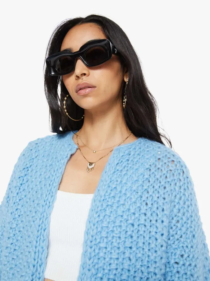 Mother Denim Alpaca Pearl Pattern Bomber Cardigan Alaskan Blue 8211 Women Mother Denim Alpaca Pearl Pattern Bomber Cardigan Alaskan Blue 8211 Women