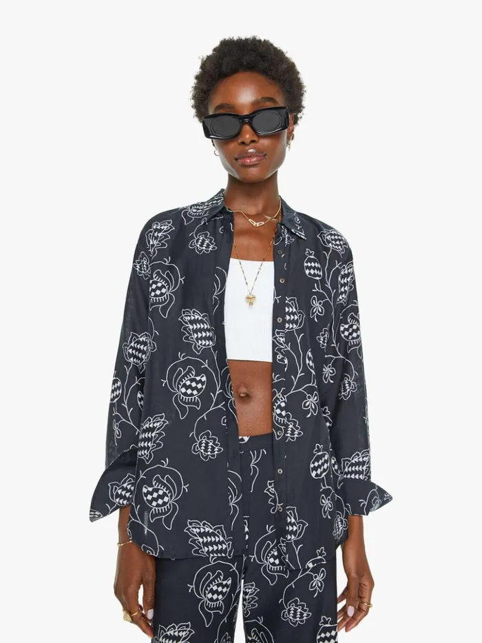 Mother Denim Beau Shirt Black Pom 8211 Women