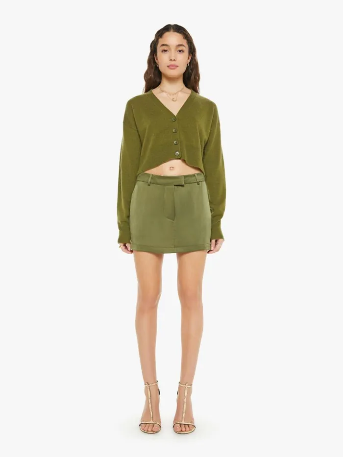 Mother Denim Mora Mini Trouser Skirt Olive 8211 Women