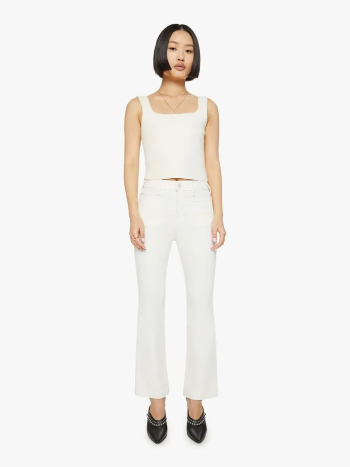 Mother Denim Petites The Lil039 Hustler Patch Pocket Flood Wash Cream Puffs 8211 Women