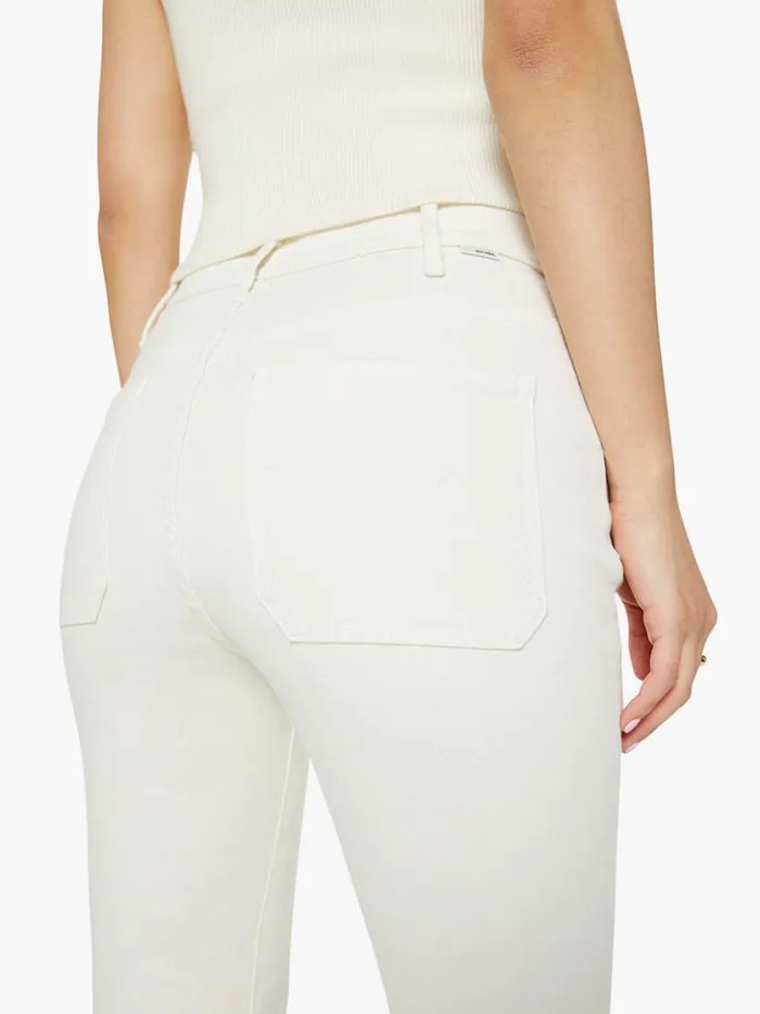 Mother Denim Petites The Lil039 Hustler Patch Pocket Flood Wash Cream Puffs 8211 Women