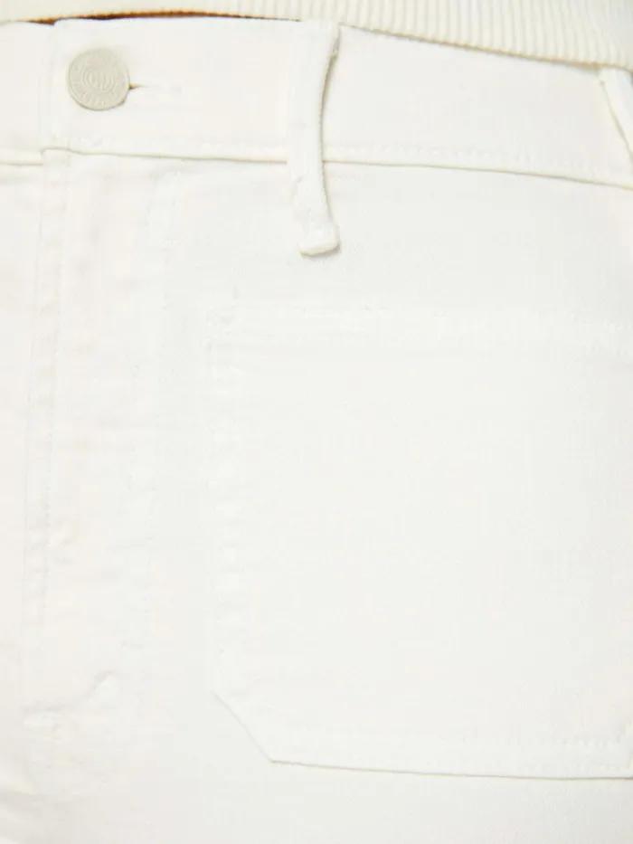 Mother Denim Petites The Lil039 Hustler Patch Pocket Flood Wash Cream Puffs 8211 Women