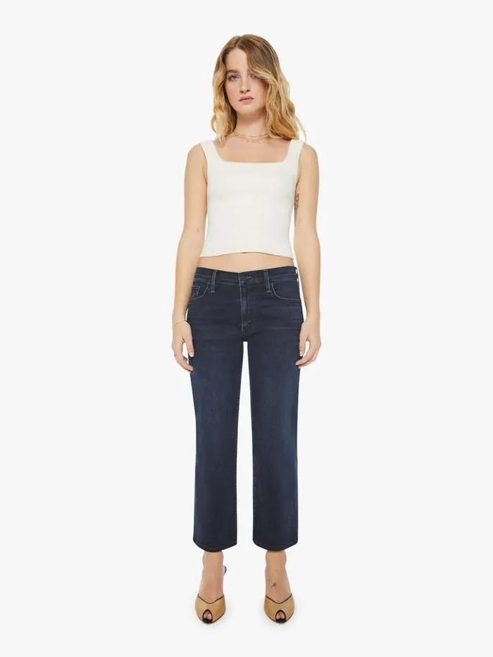 Mother Denim Relaxed Petites The Lil039 Mid Rise Zip Rambler Wash Night In Venice 8211 Women