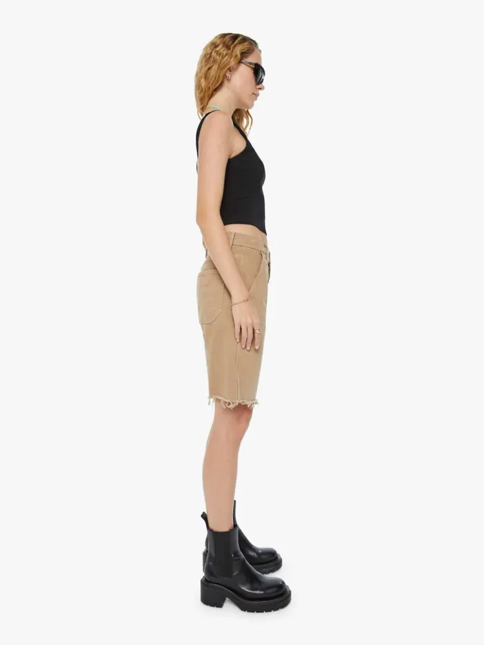 Mother Denim Relaxed The Bee039s Knees Short Fray Wash Dark Khaki 8211 Women Mother Denim Relaxed The Bee039s Knees Short Fray Wash Dark Khaki 8211 Women