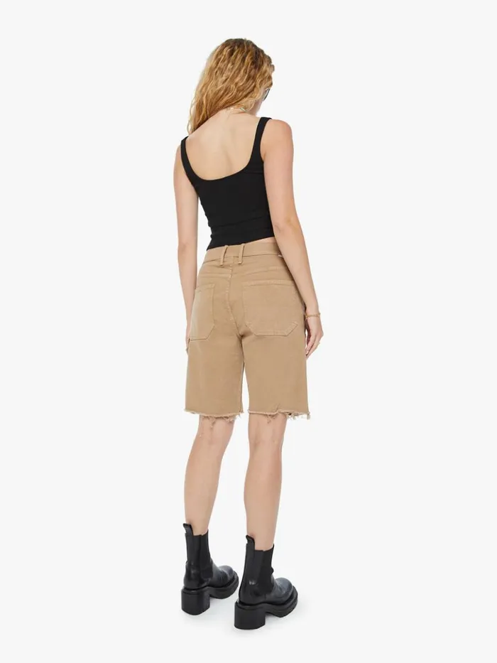Mother Denim Relaxed The Bee039s Knees Short Fray Wash Dark Khaki 8211 Women Mother Denim Relaxed The Bee039s Knees Short Fray Wash Dark Khaki 8211 Women