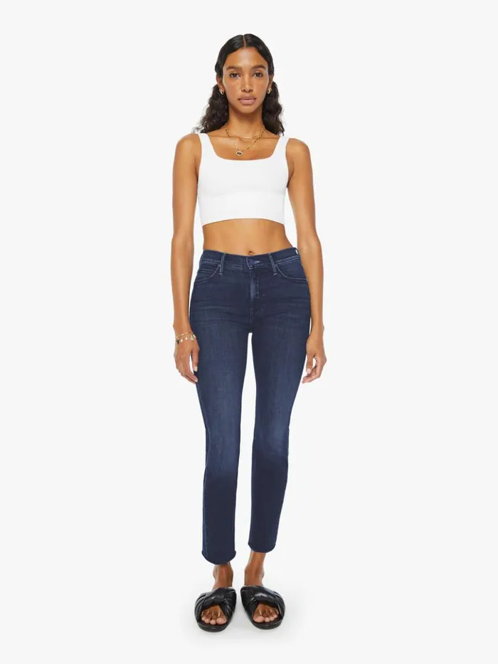 Mother Denim Straight The Mid Rise Dazzler Ankle Wash Chip On My Shoulder 8211 Women