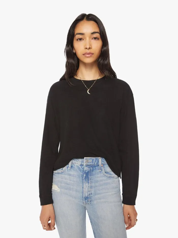 Mother Denim The LS Slouchy Cut Off Black 8211 Women