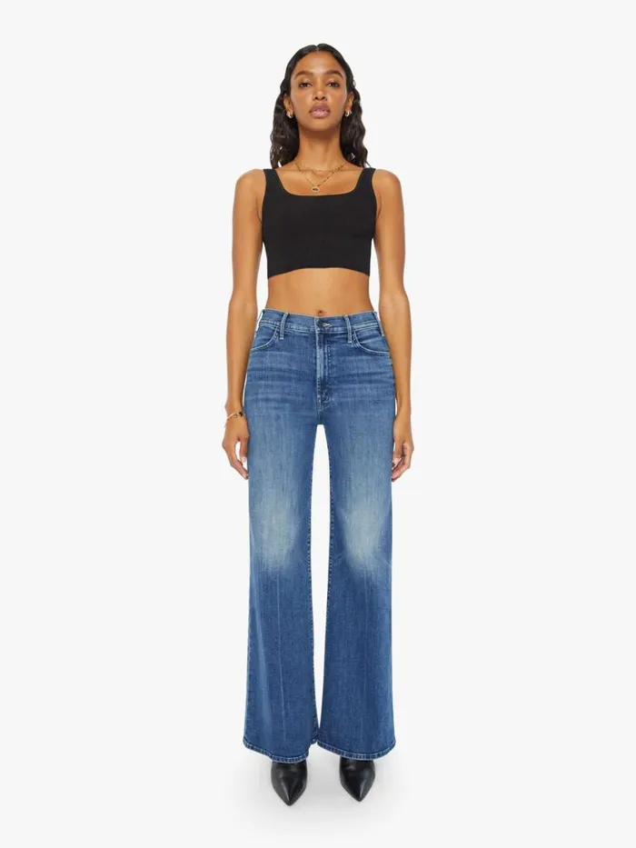 Mother Denim Wide Leg The Hustler Roller Skimp Wash Caving In 8211 Women