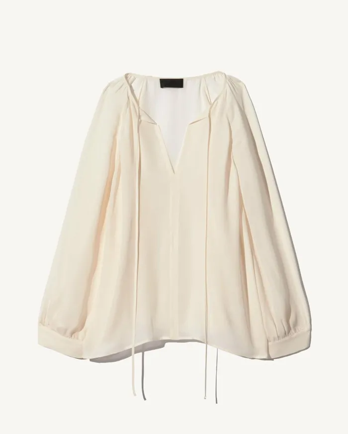 Nili Lotan ACADIA SILK BLOUSE Ivory Women Tops
