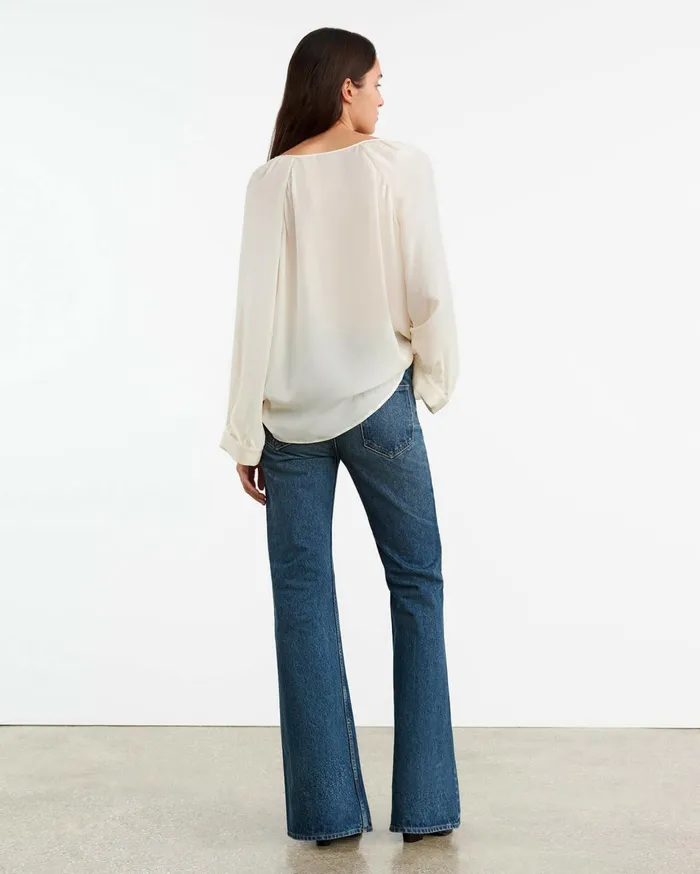 Nili Lotan ACADIA SILK BLOUSE Ivory Women Tops
