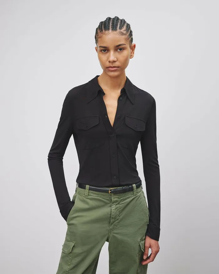 Nili Lotan AVELINE SHIRT Black Women Tops
