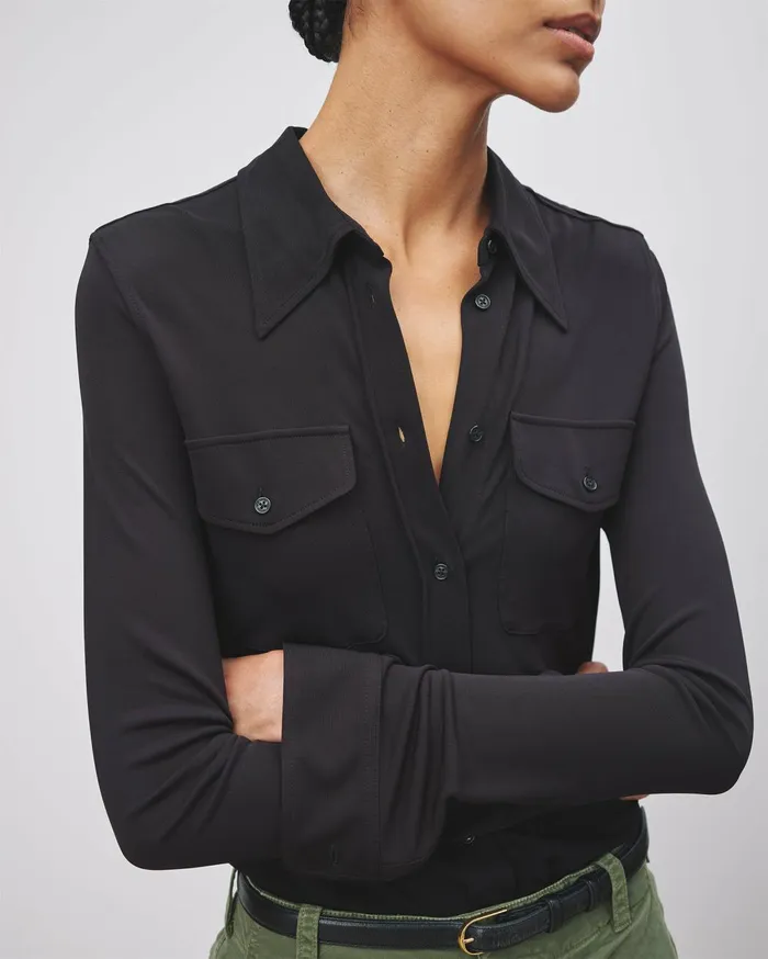 Nili Lotan AVELINE SHIRT Black Women Tops