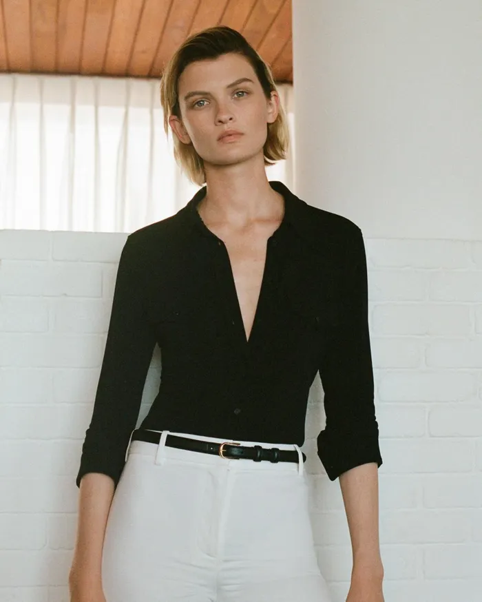Nili Lotan AVELINE SHIRT Black Women Tops