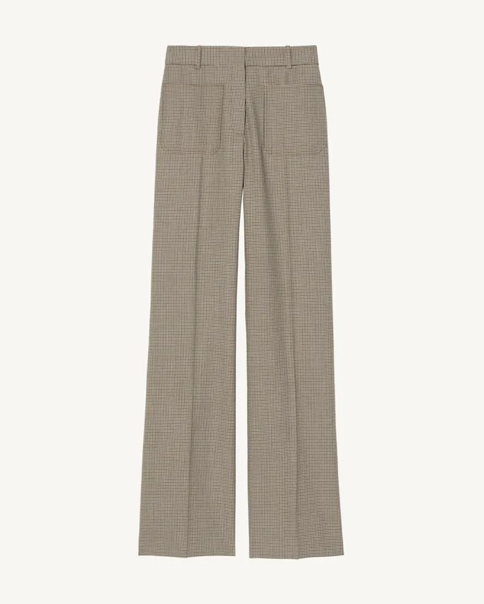 Nili Lotan CHRISTOPHE PANT Brown Houndstooth Women Pants and Shorts