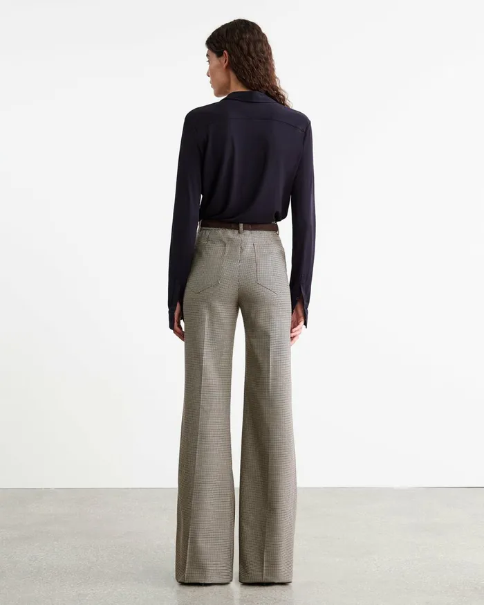 Nili Lotan CHRISTOPHE PANT Brown Houndstooth Women Pants and Shorts