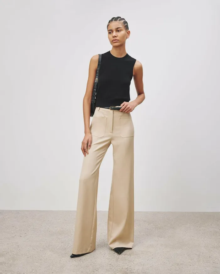 Nili Lotan CHRISTOPHE PANT Brown Women Pants and Shorts