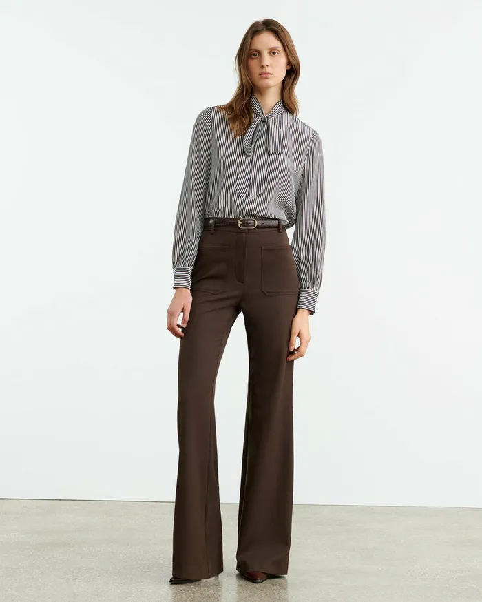 Nili Lotan CHRISTOPHE PANT Brown Women Pants and Shorts