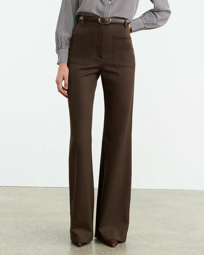 Nili Lotan CHRISTOPHE PANT Brown Women Pants and Shorts