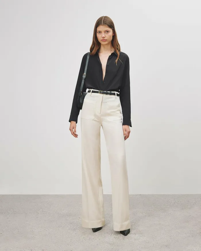 Nili Lotan CHRISTOPHE PANT Brown Women Pants and Shorts