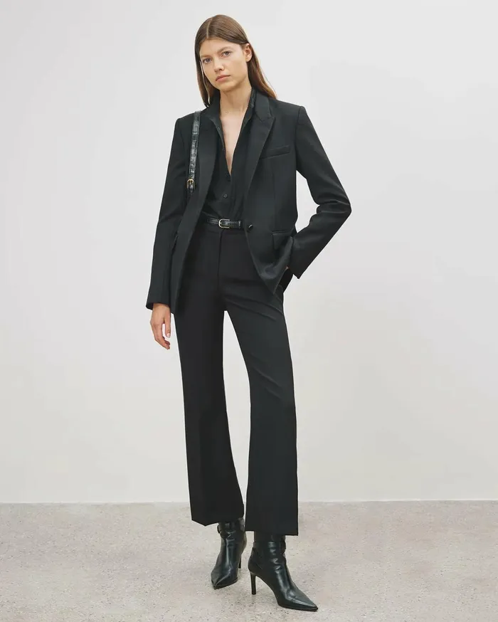 Nili Lotan CROPPED CORETTE PANT Black Women Pants and Shorts