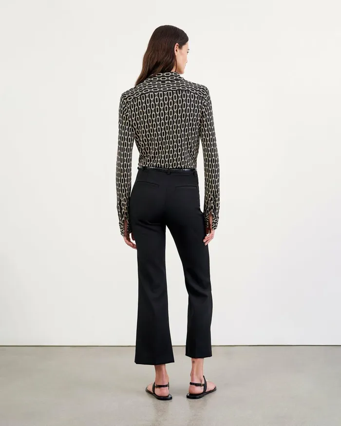 Nili Lotan CROPPED CORETTE PANT Black Women Pants and Shorts