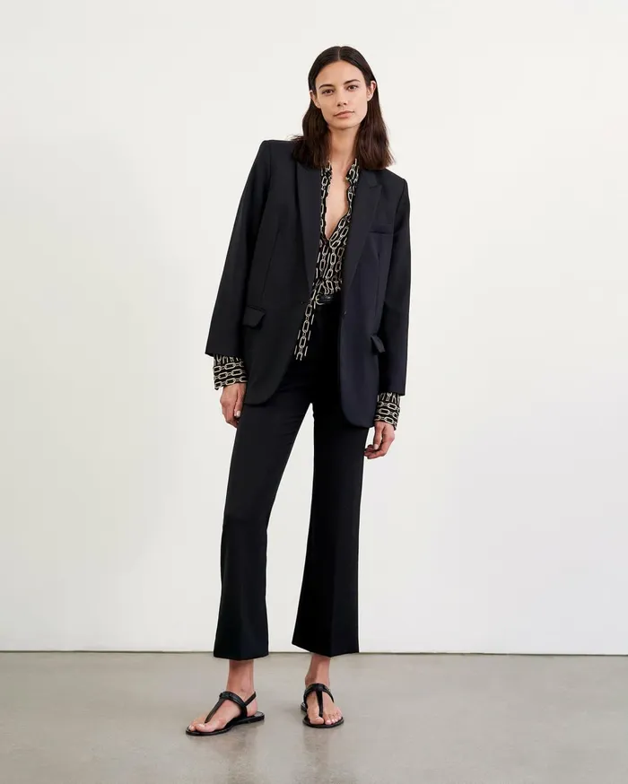 Nili Lotan CROPPED CORETTE PANT Black Women Pants and Shorts