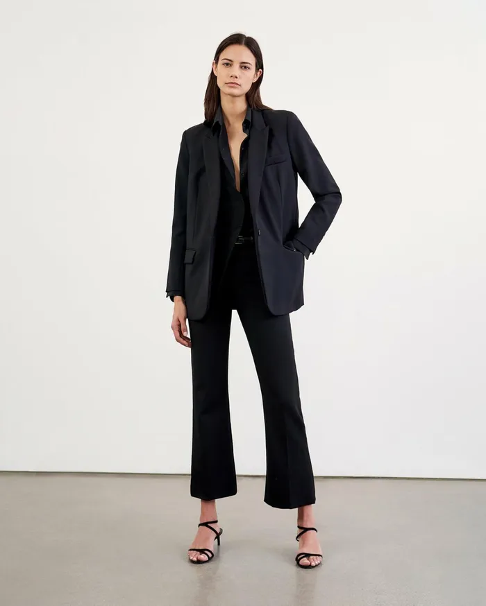 Nili Lotan CROPPED CORETTE PANT Black Women Pants and Shorts