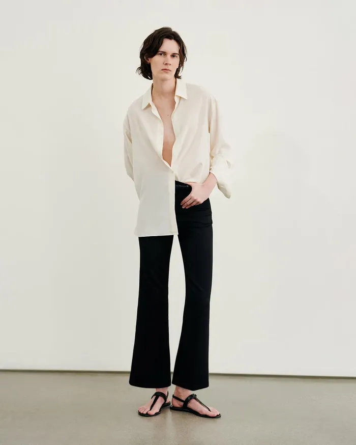Nili Lotan CROPPED CORETTE PANT Black Women Pants and Shorts
