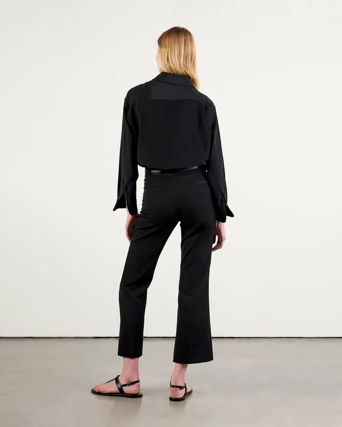 Nili Lotan CROPPED CORETTE PANT Black Women Pants and Shorts