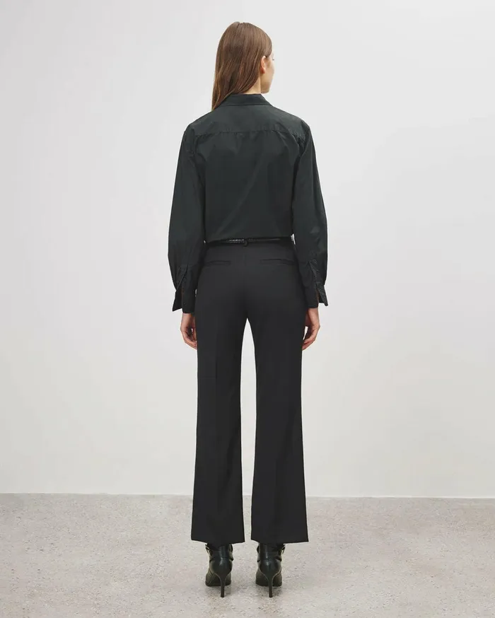 Nili Lotan CROPPED CORETTE PANT Black Women Pants and Shorts