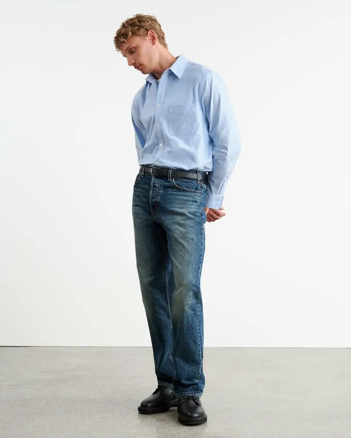 Nili Lotan FINN SHIRT Light Blue Men Shirts