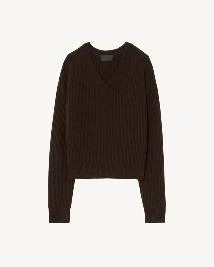 Nili Lotan KORINA CASHMERE SWEATER Espresso Women Knits and Sweaters