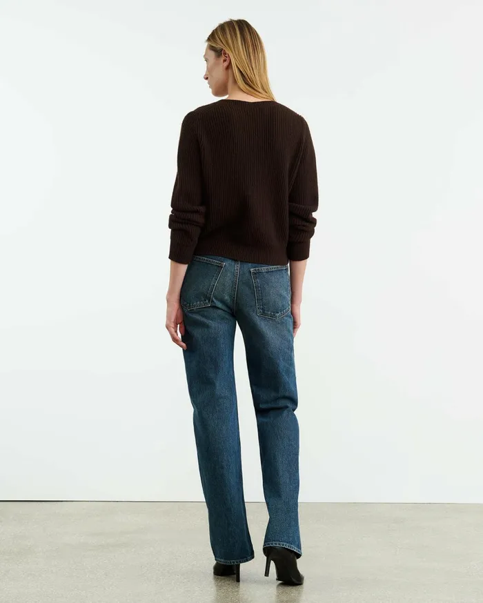 Nili Lotan KORINA CASHMERE SWEATER Espresso Women Knits and Sweaters
