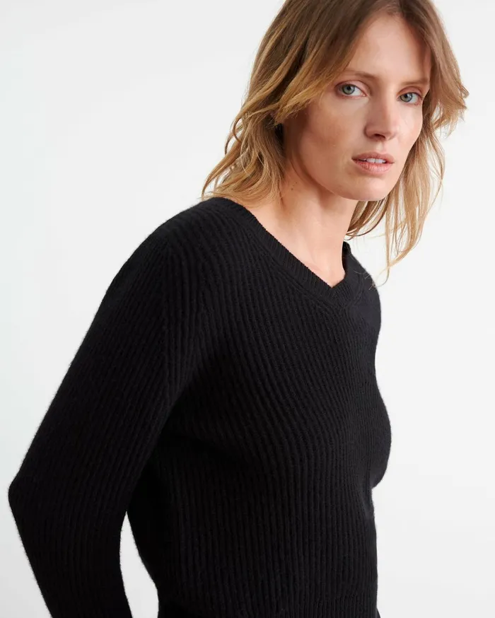 Nili Lotan KORINA CASHMERE SWEATER Espresso Women Knits and Sweaters